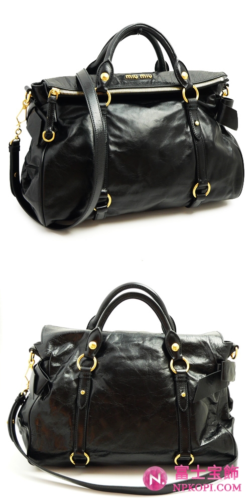 ミュウミュウ MIUMIU ハンドバッグ 2WAY ショルダーバッグ レザー ブラック（NERO）RT0365 VIT.LUX